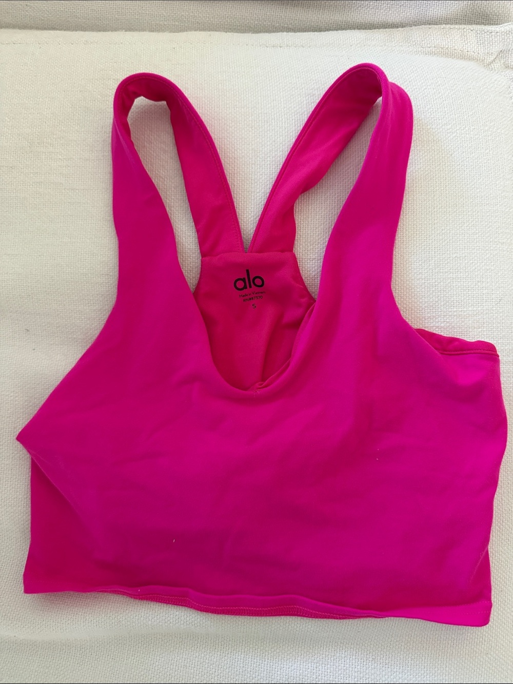 ALO Yoga Bright Fuchsia Sports Bra - Racerback Support